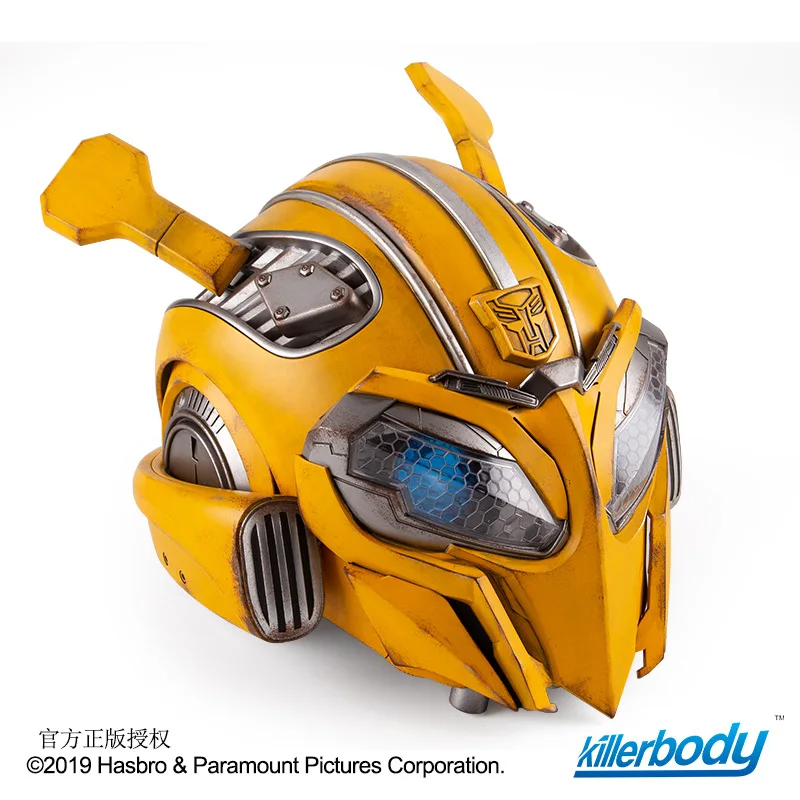 Bumblebee Helmet 1:1 Wearable Q Version Bandai Original Genuine Face Changing With Speakers Model Ornaments Toys