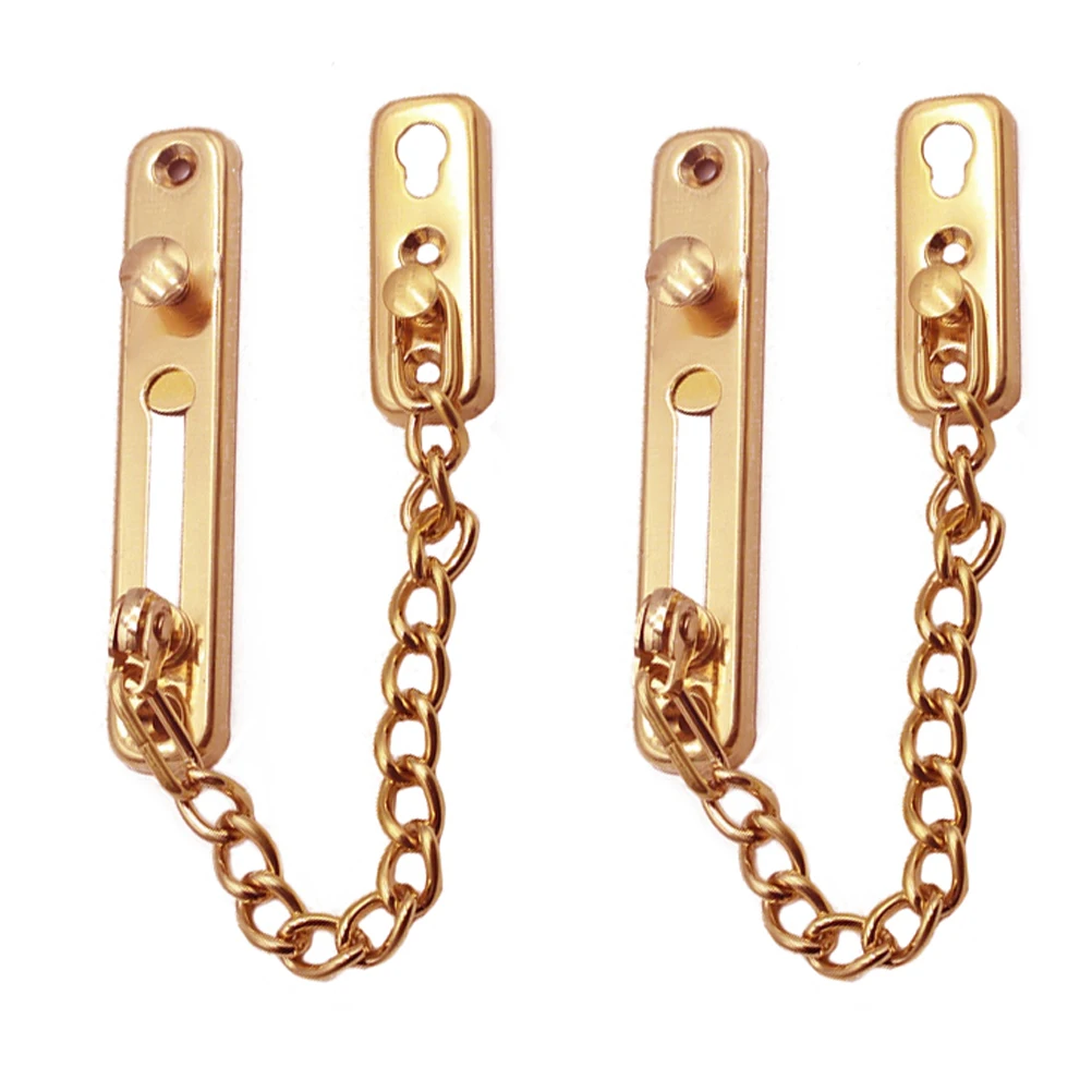 

2Pcs Door Chain Lock Stainless Steel Anti Theft Hotel Safety Keyless Chain Locks for Home Door Hardware
