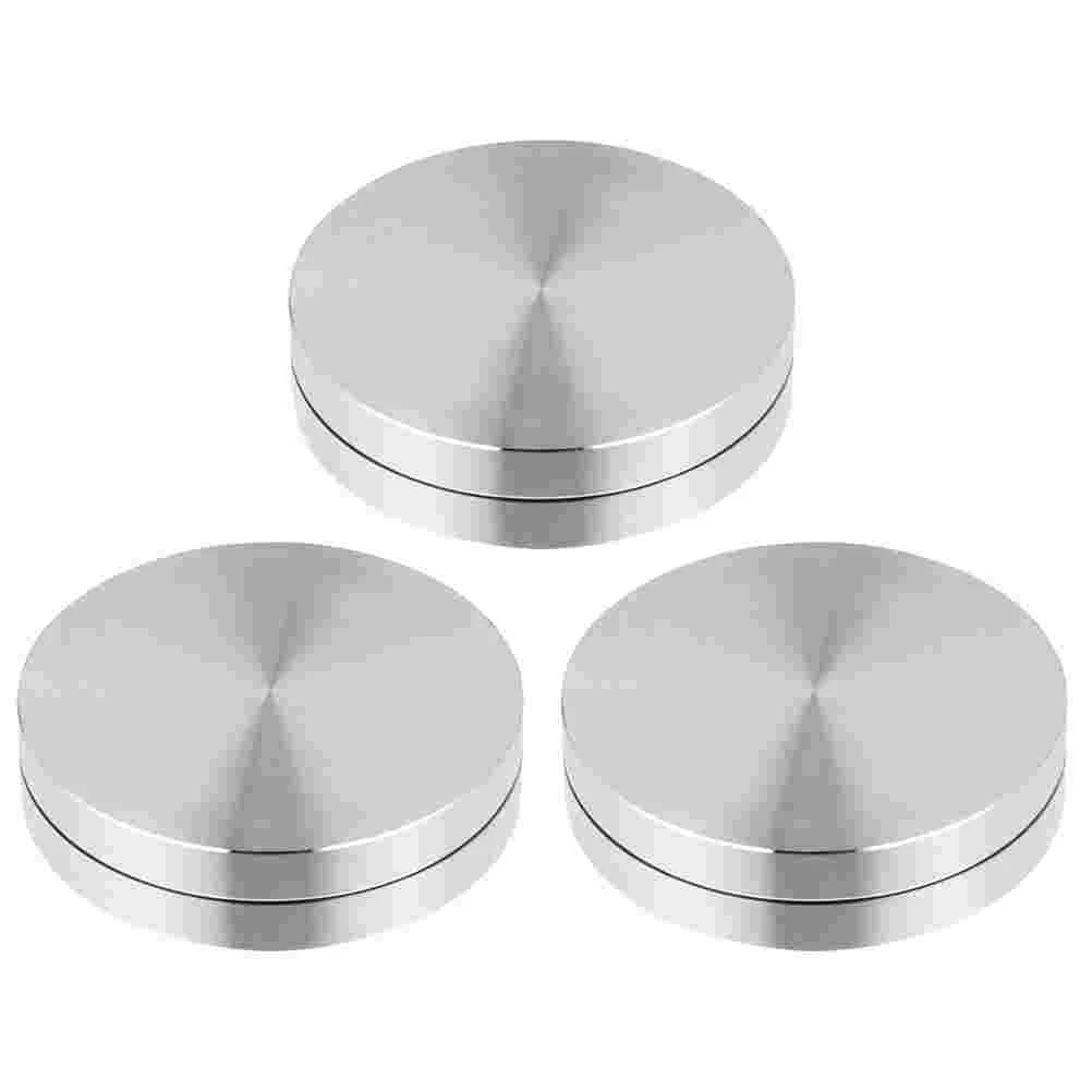 3 Pcs Dining Table Aluminum Turntable Baking Tray Bearing Decorate Round Rotating Alloy Plate Baby