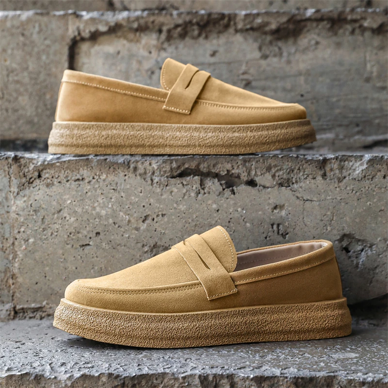 

Мужская повседневная обувь без шнуровки, новинка, мягкая подошва, противоскользящие, удобные, для прогулок на открытом воздухе, модные молодежные туфли в стиле Джокер.