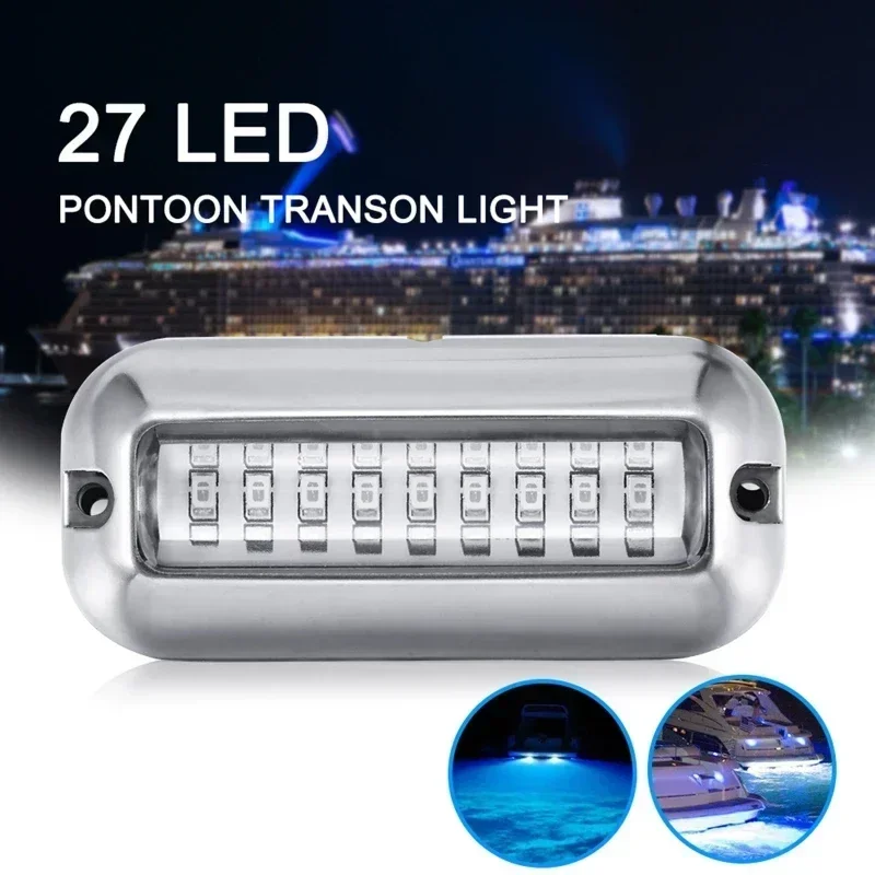 1Pc 80W 42 LEDs Boat Light Universal Stainless Steel Waterproof Boat Underwater Pontoon Transom Lamp Yacht Cabin Deck Tail Light