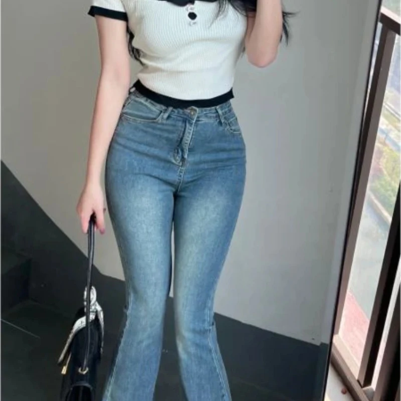 Denim Pants for Women High Waist Stretch Woman Jeans Vintage Baggy New in Teenagers Stylish 2025 Quality Vibrant Cheap Trousers