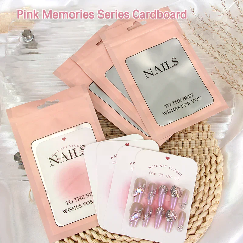 Nail Display Fake Nails Card Decoration Storage Package For Press On Nails Jewelry Display Photograph Props Nail Salon 10Pcs