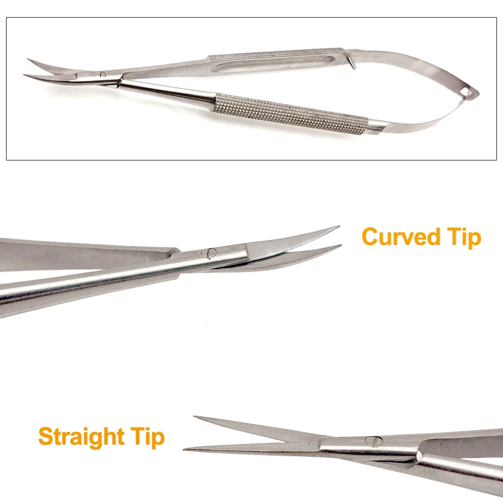 

Curved/straight Head Micro Castroviejo Cornea Scissors Hand Tool Stainless Steel Instrument Ophthalmic Dental Tool