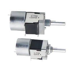 1PC RK168 Motor Machine Drive Volume Potentiometer 8Pins B50K B100Kx2 Stereo Amplifier Dual Channel Axis Length 25MM Half Shaft