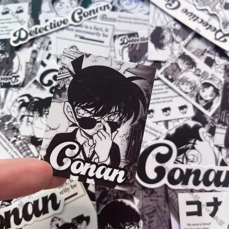 

Detective Conan 100pcs Anime Stickers Black and White Kudou Shinichi Mouri Ran Sticker Children Supplies Hand Account Diy Phone