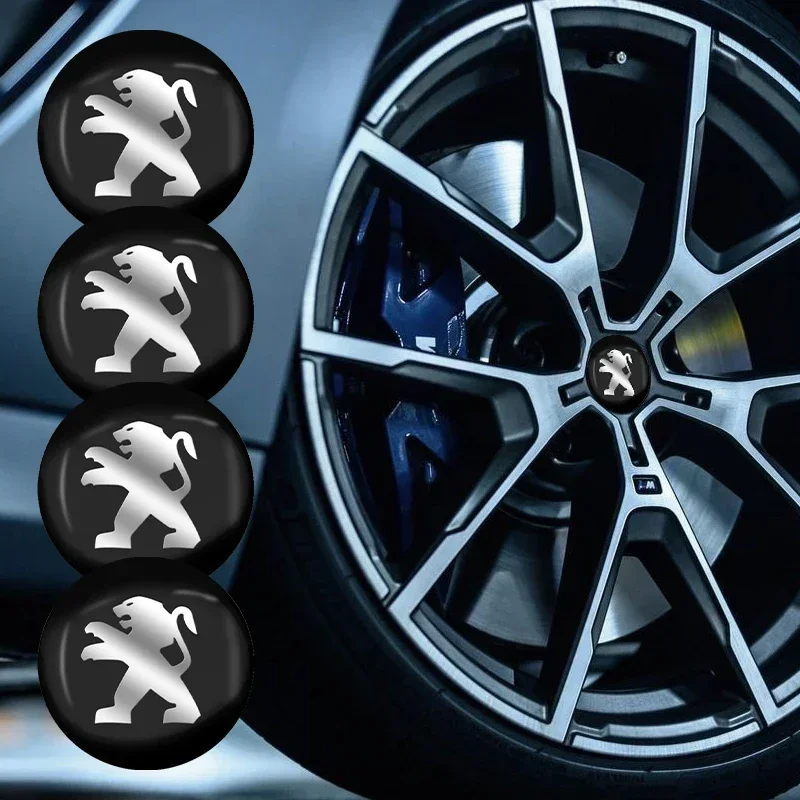 4pcs/set 56mm Car Wheel Center Hub Cap Decoration Sticker For Peugeot 308 108 208 408 206 207 307 5008 508 RCZ 208 3008 2008