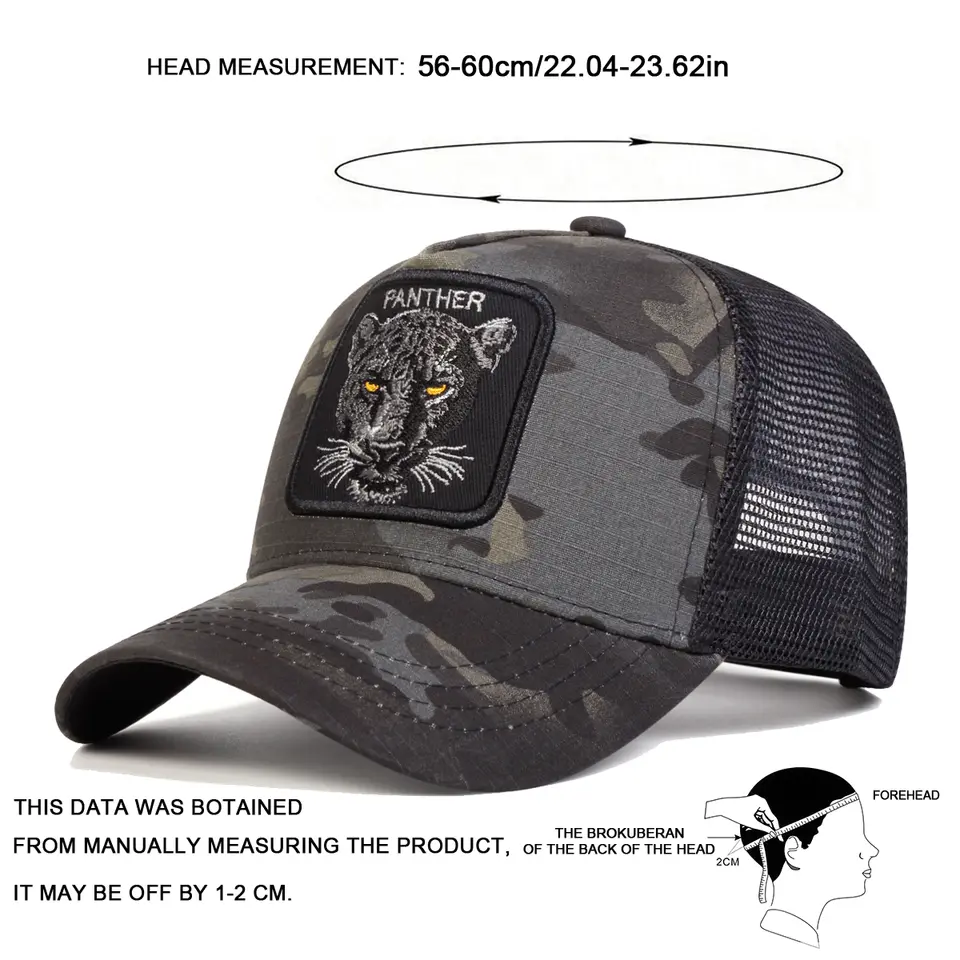 Unisex PANTHER Embroidery Baseball Net Caps Spring and Summer Outdoor Adjustable Casual Hats Sunscreen Hat Sports Cap - 6