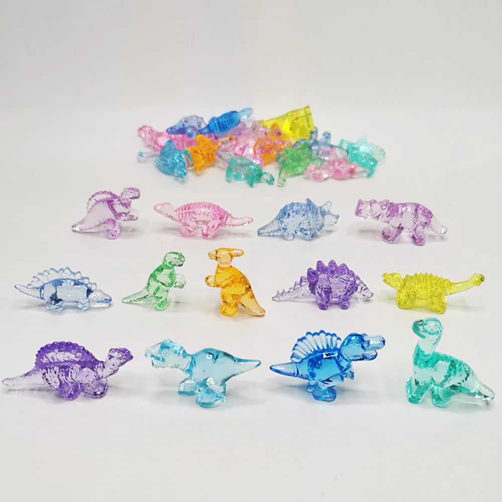 10pcs Bulk Lot Acrylic Imitation Crystal Jurassic World Dinosaur Shape Kids Toys Birthday Gifts Party DIY Accessories Ornament