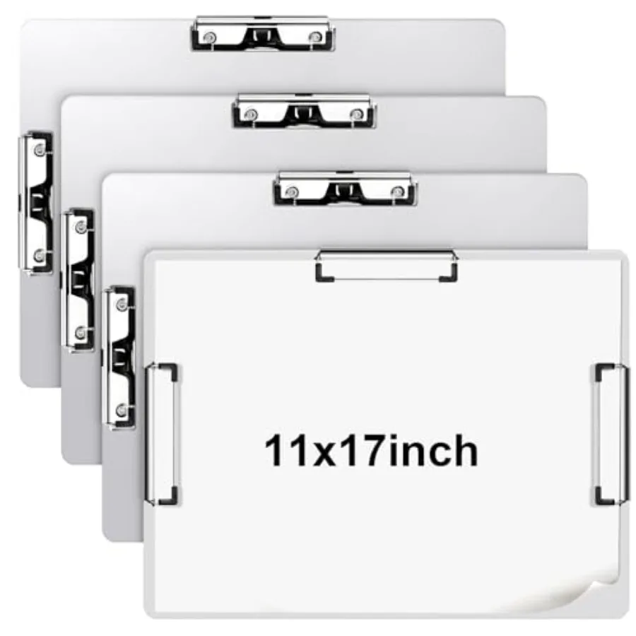 

Pcs 11x17 Aluminum Clipboard Three Clip Tough Extra Large Clipboard 11x17 Drawing Metal Clipping Board for Office Artists Profe