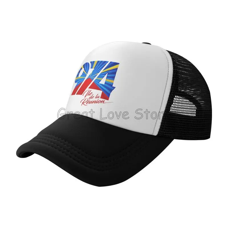 

Custom 974 Reunion Island Logo Print Baseball Cap Unisex Sun Visors Hat Summer Hip Hop Hats Outdoor Breathable Mesh Snapback Cap