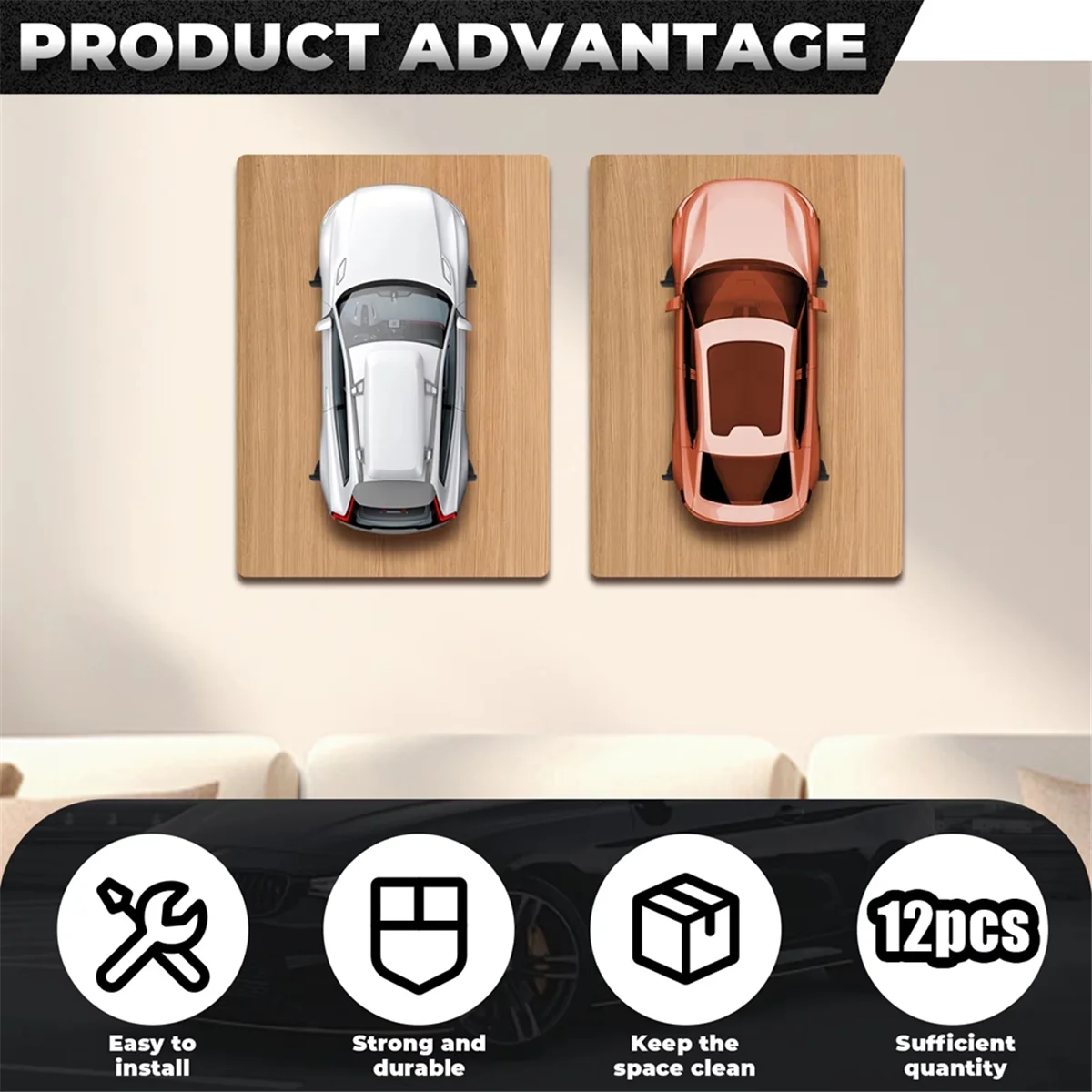 

ABNJ 20Pcs Wall Mount Car Model Display Holder Vertical Car Toy Storage Rack,Toy Car Holders for Wall