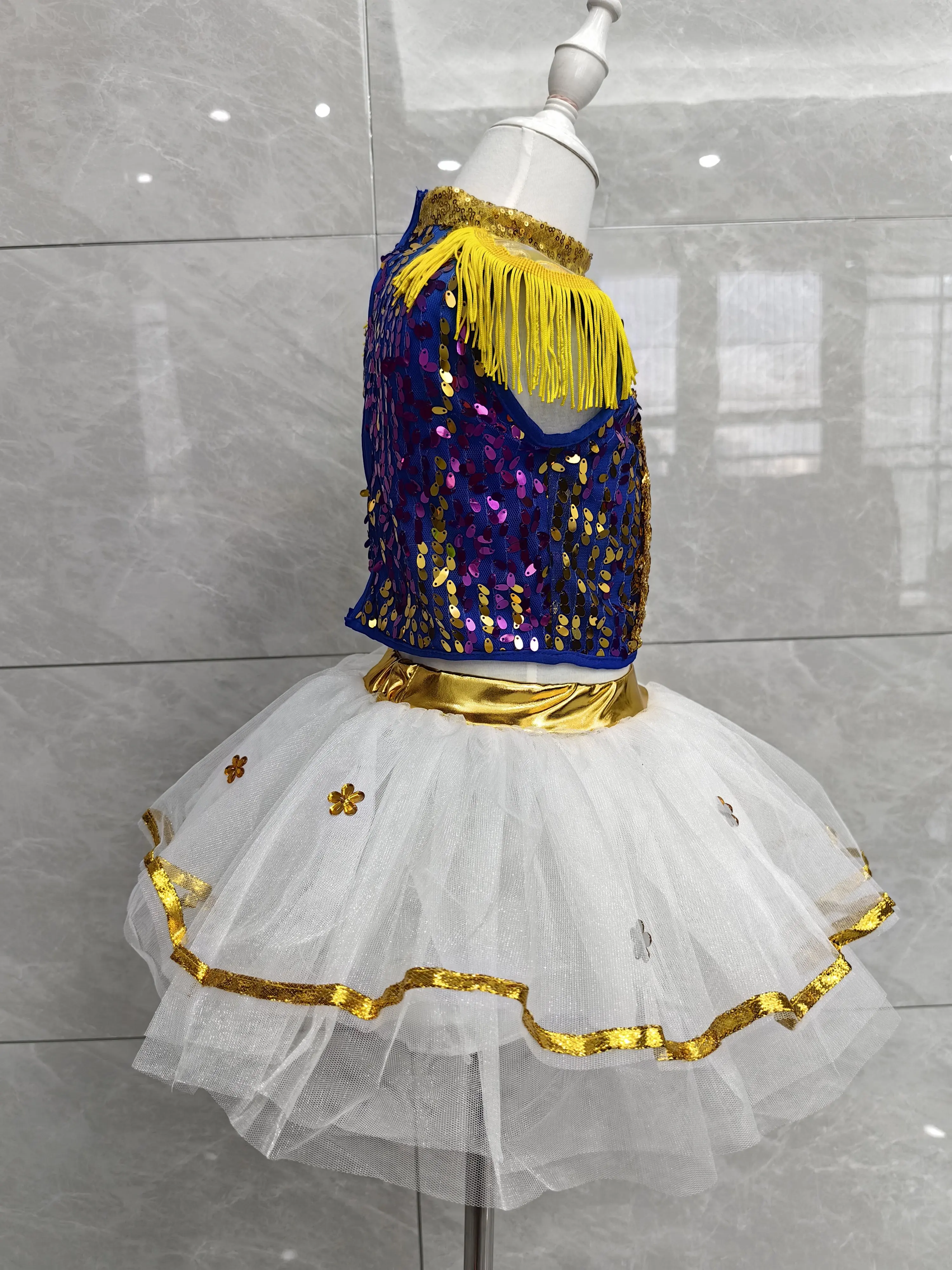 New Sequin Jazz Dance Costume For Girls Boys Jazz Music Dance Street Girl Clothing Modern Dance Wear