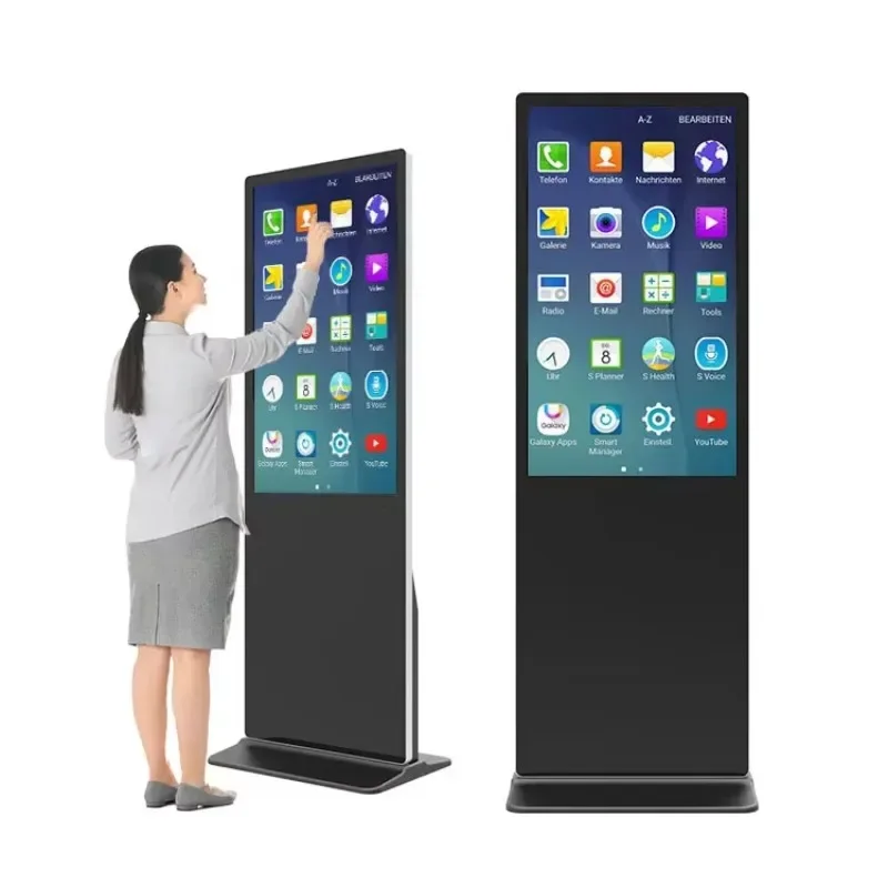32‑86 Inch Floor Standing Touch Screen Digital Signage Interactive Totem Advertising Kiosk