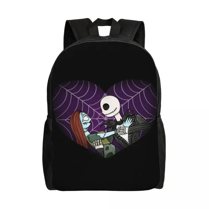 

Custom Jack Skellington Sally Backpack College School Student Bookbag Fits 15 Inch Laptop The Nightmare Before Christmas Bags