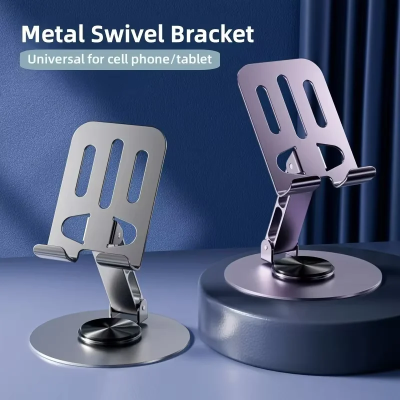 720° Rotate Aluminum Alloy Portable Tablet Holder For iPad Adjustable Flexible Folding Lazy Desktop Live Mobile Phone Stand Moun view 6