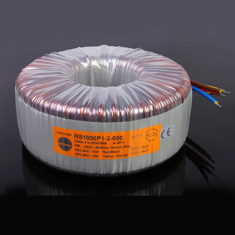 Talema 1000W dual 40V 50V 55V toroidal transformer imported with fever ring cow 1000VA