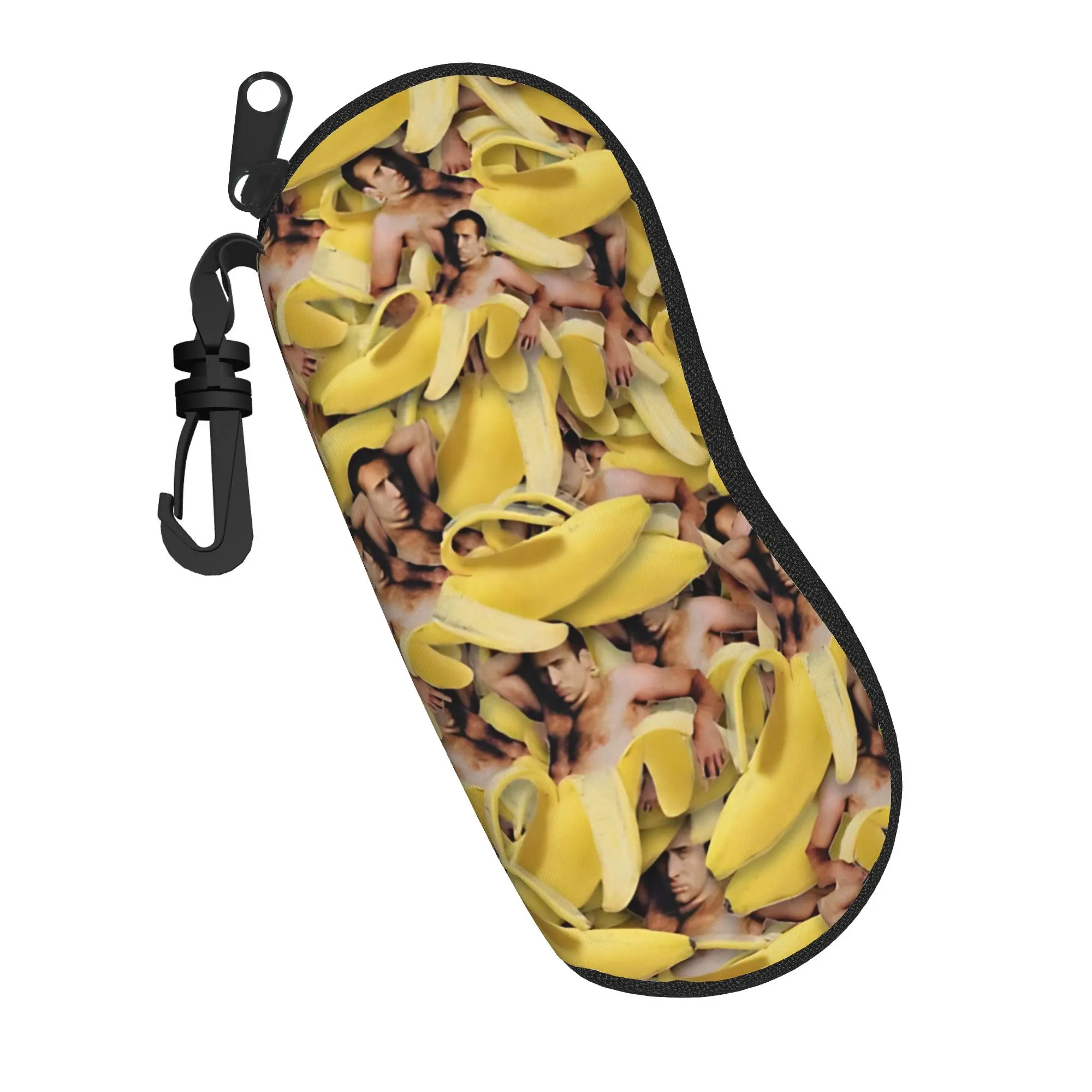 Kawaii Cartoon Glasses Case Nicolas Cage Banana Pattern Merchandise  Zipper  Sunglasses Storage Box Cartoon Eyeglasses Box