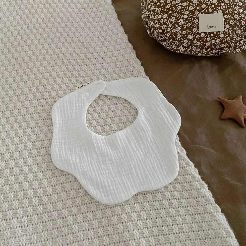 구토 방지 방수 면사 아기 침 턱받이 공주풍 라운드넥 침 수건