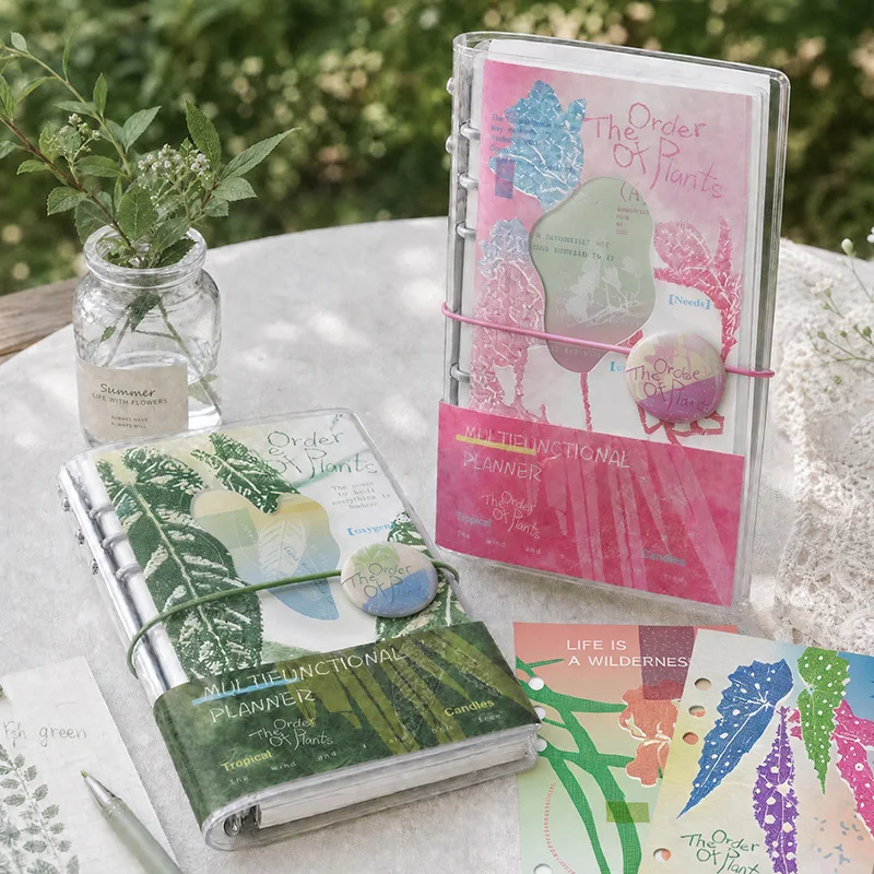 Plant-themed multifunctional planner, high aesthetic value, exquisite and cute loose-leaf notebook