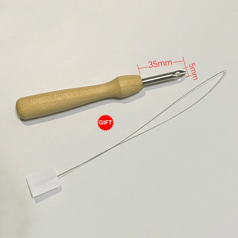 Einstellbare Punch Nadel Stickerei Dicke Messing Nadel Wollfilz Handwerk Stossen Werkzeuge Stift DIY Magie Teppich Haken Handarbeiten Stricken – Detail 5
