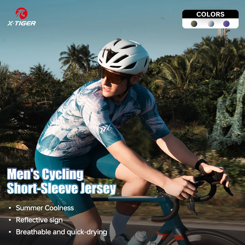 

X-TIGER GALE SERIES Men's Cycling Jersey Short Sleeve Slim Fit FUNCTIONAL SPORTS STYLE Breathable Maillot for Mountain Road Bike