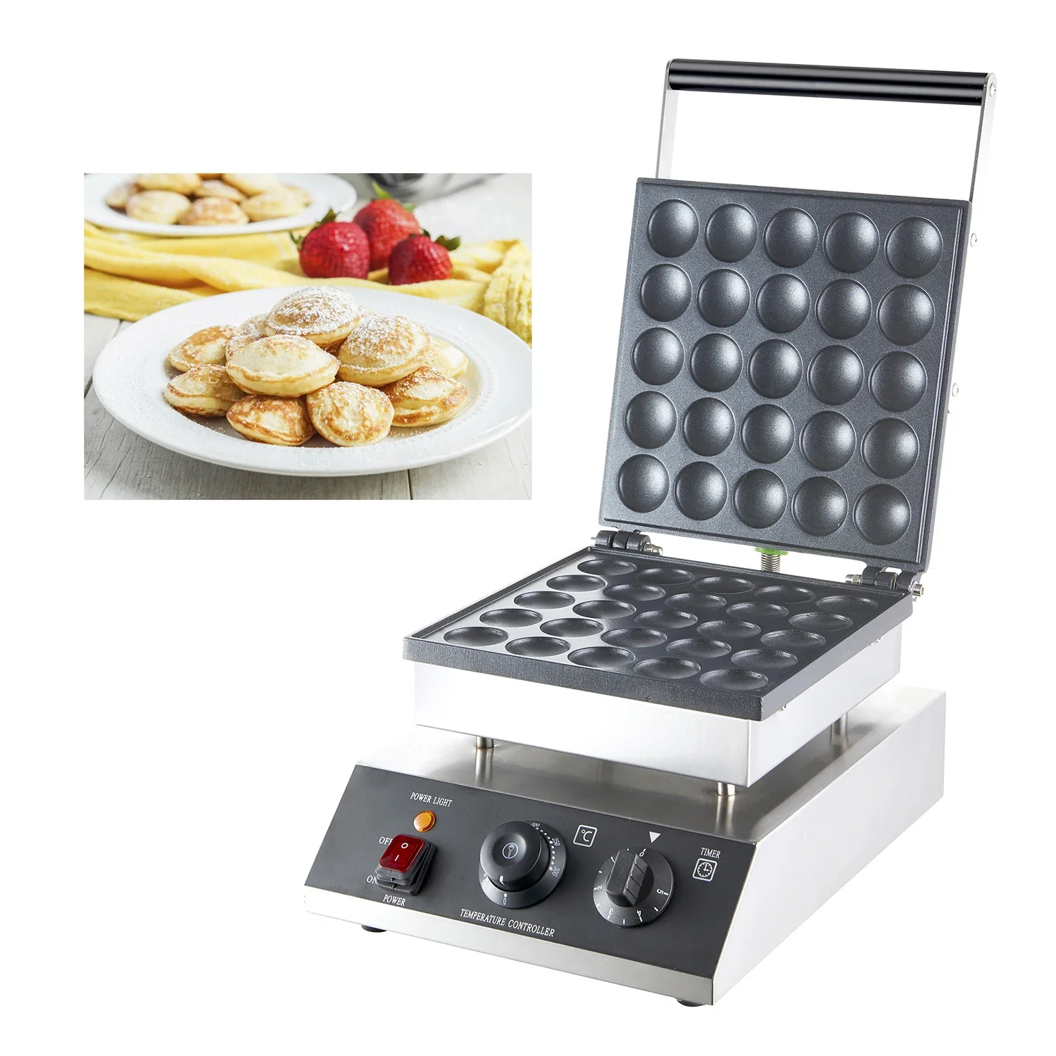 Cast Iron Round Waffle Machine Automatic Poffertjes Machine Electric Commercial Pancake Maker