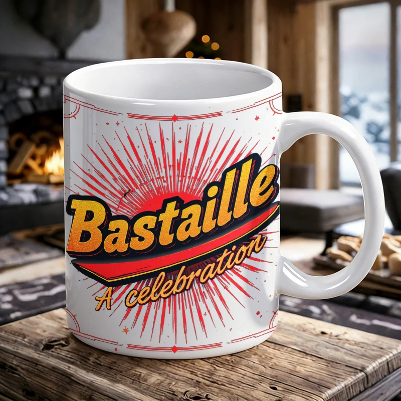 

Bastille Day Mug Coffee Cup Ceramic Cup Bastille A Celebration of Artistic Brilliance in Print