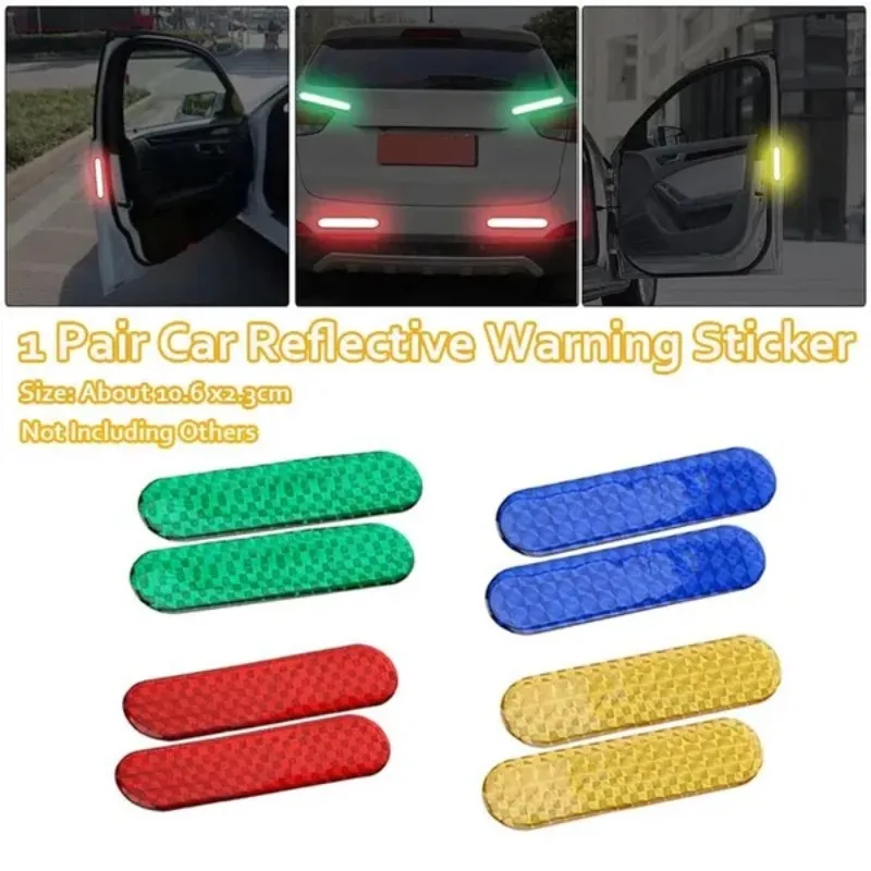 

1 Pair Car Reflective Warning Strips Universal Auto Door Bumper Front Rear Anti-collision Tape Stickers