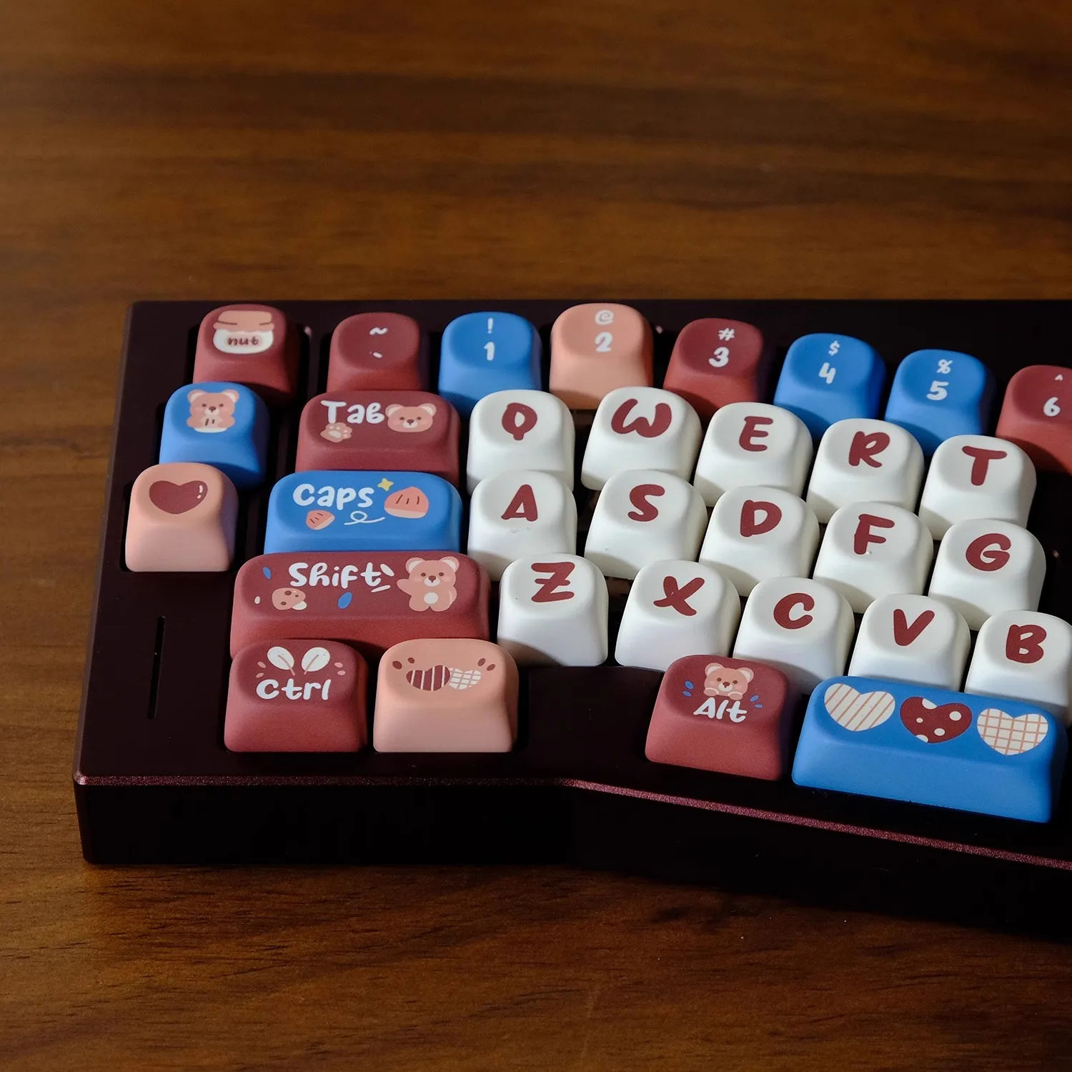 PBT Keycap Set for Mechanical Keyboard,Nuts Theme,MOOA MOA Profile,Round Top,Full Set Including ISO Kit