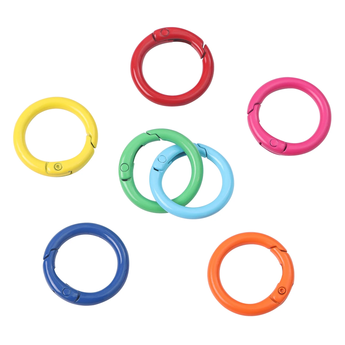 2-5Pcs Colorful 25mm Alloy Trigger Round Snap Keyring Buckle Snap Hook O Ring Buckle for Keychain Bag Purse DIY Accessories