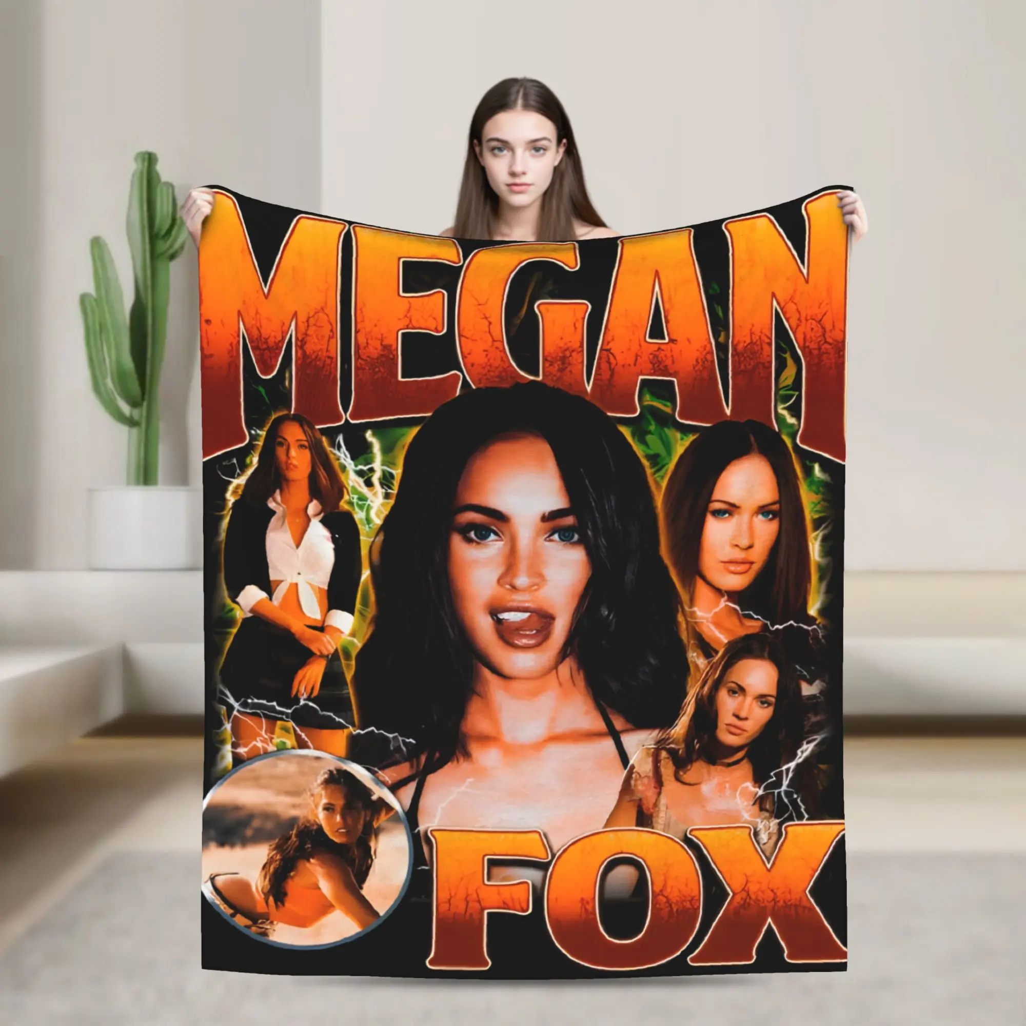 Megan Fox Vintage Bootleg Blankets  Flannel Awesome Soft Throw Blankets for Bed Sofa Autumn/Winter