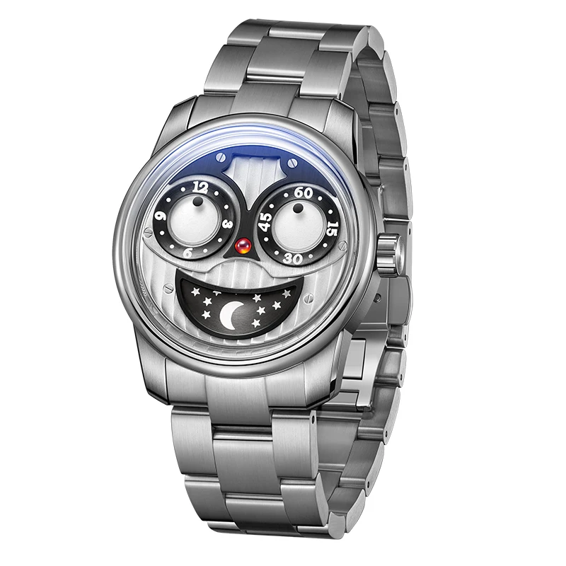 OBLVLO Men Automatic Watch 42mm Luxury Watches Mechanical Wristwatch Waterproof Luminous Joker Dial Steel Strap Sapphire
