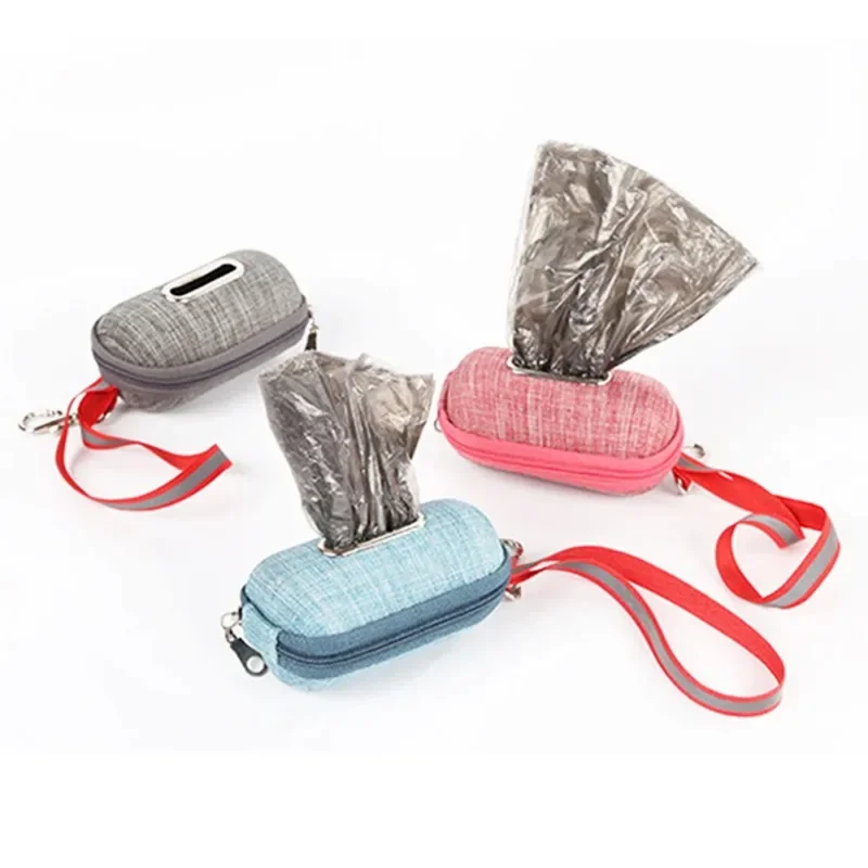 Portable Pet Dog Poop Bag Dispenser Pick-Up Bags Holder With Rope Creative EVA Cleaning Waste Garbage Box Pet Accessories