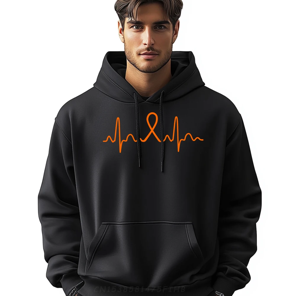 

Kidney Cancer Heartbeat Outfit Kidney Cancer Awareness Plain Pullover Hoodies Wholesale Spring Meme Hoodie Classic