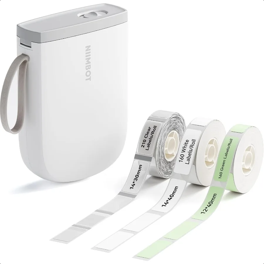 D11 Etichettatrice Bluetooth Stampante per etichette portatile da 300 DPI con 3 rotoli di etichette