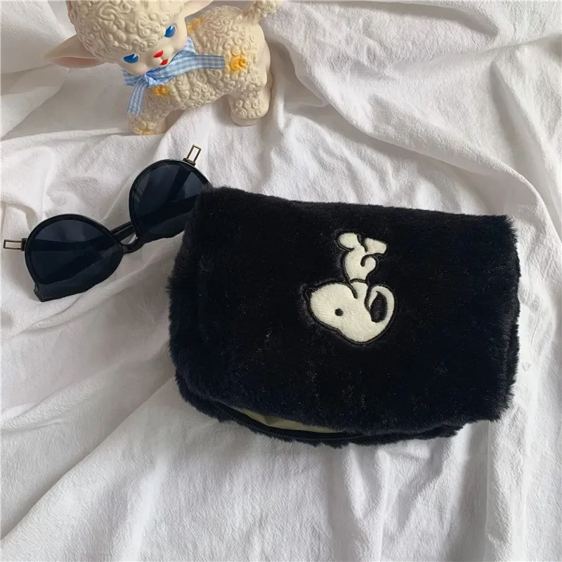 Snoopy Peluche Borsa per cosmetici Borsa per cosmetici da donna di grande capacità Organizzatore per trucchi Borsa per cancelleria Astuccio per