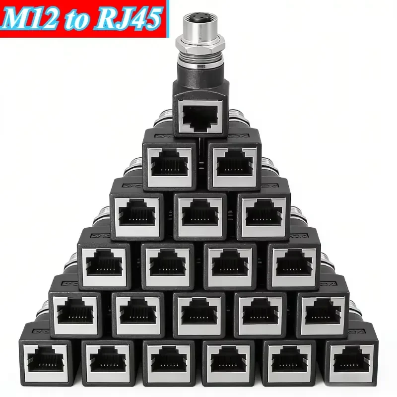 M12 4/8-core DCODE Terminal Block A/D/X Type To RJ45 Adapter Pin Type Hole Type Male and Female Waterproof Pure Copper