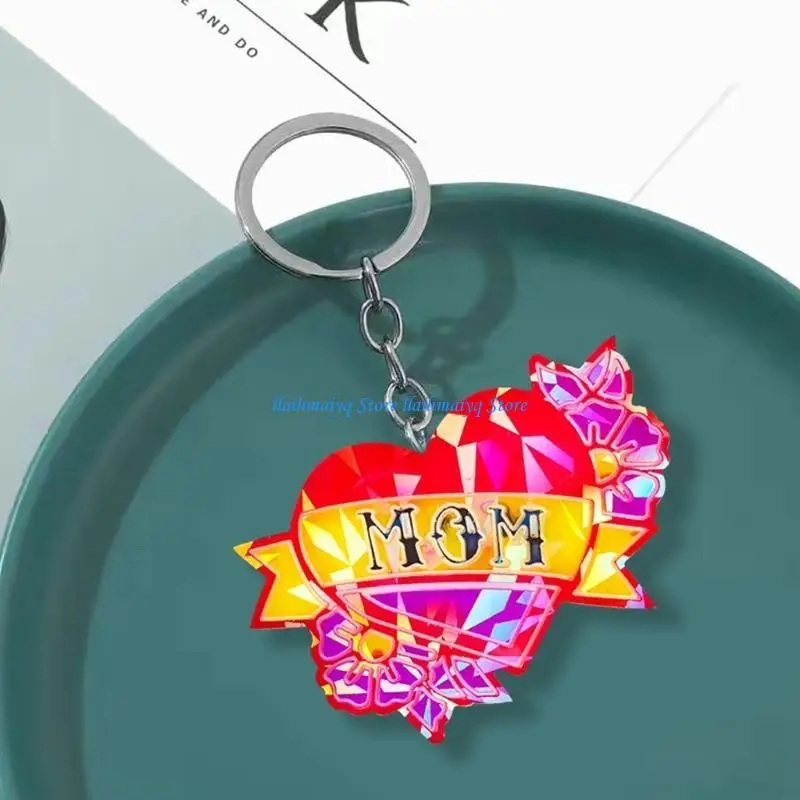 

573B Silicone Keyrings Pendant Mold Handcrafted Crystal Heart Keychain Pendant Mold Home Decors Making Silicone Mold