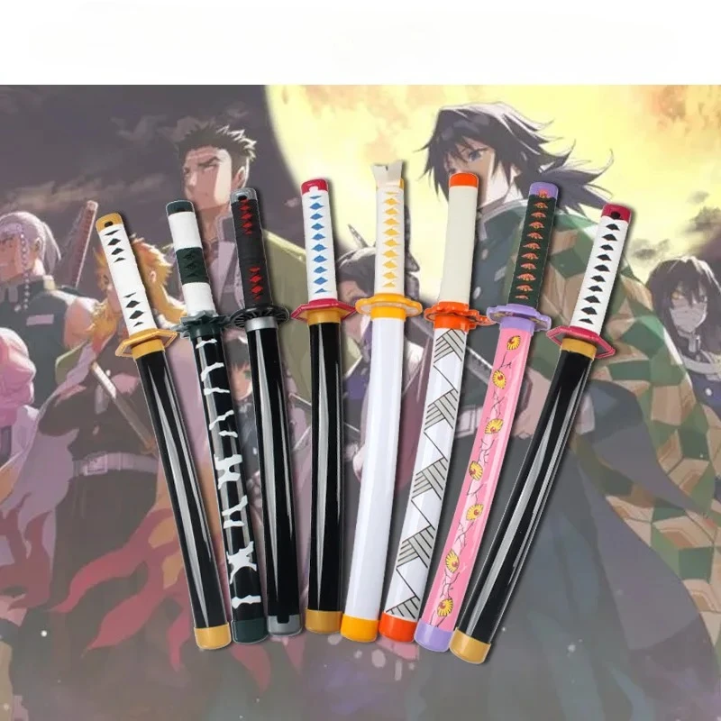 Anime Katana  60cm /23.6in Toy Sword  Sanemi Kyoujurou Kokushibou Bamboo Blade Hobbies Collection Character Cosplay Props