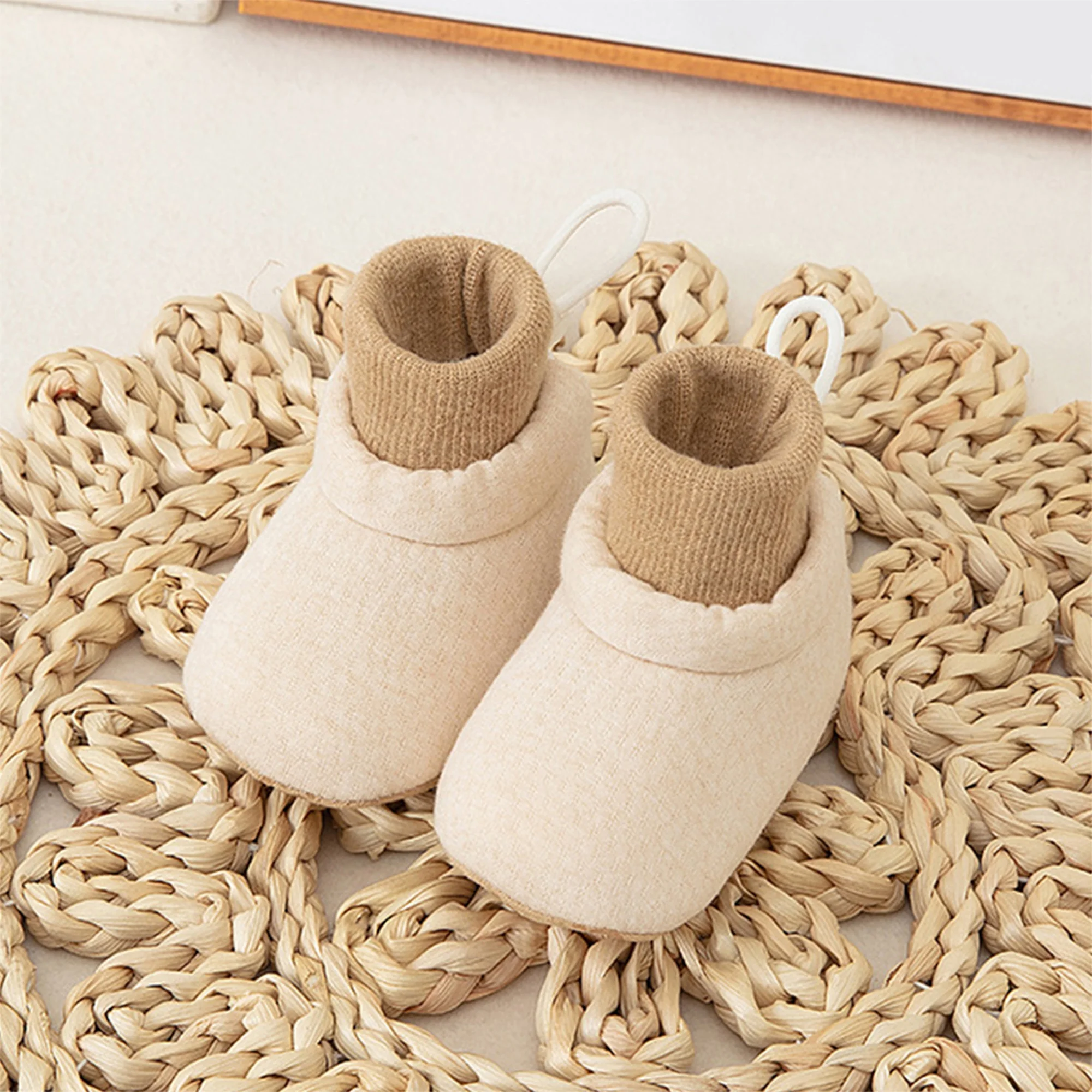 

Adorable Baby Booties Shoes with Gripper Stylish Contrast Color Infant Sock Shoes for Non-Slip Walking Breathable