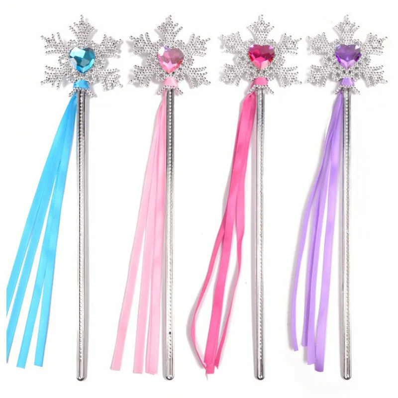 Wholesale Children's Day Princess Crown Snowflake Stick Set Kids' Costume Accessory Magic Wand Decoration Princess Series