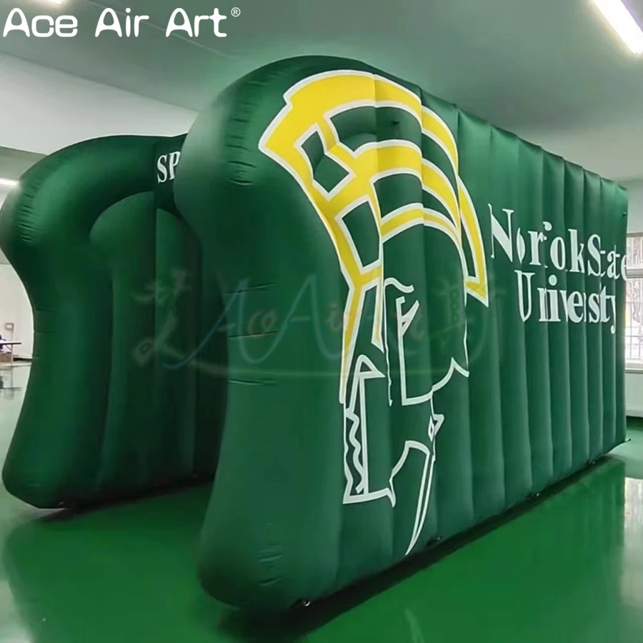 Maßgeschneidertes riesiges grünes aufblasbares Fußball-Tunnelzelt für Sportspiele und Veranstaltungen