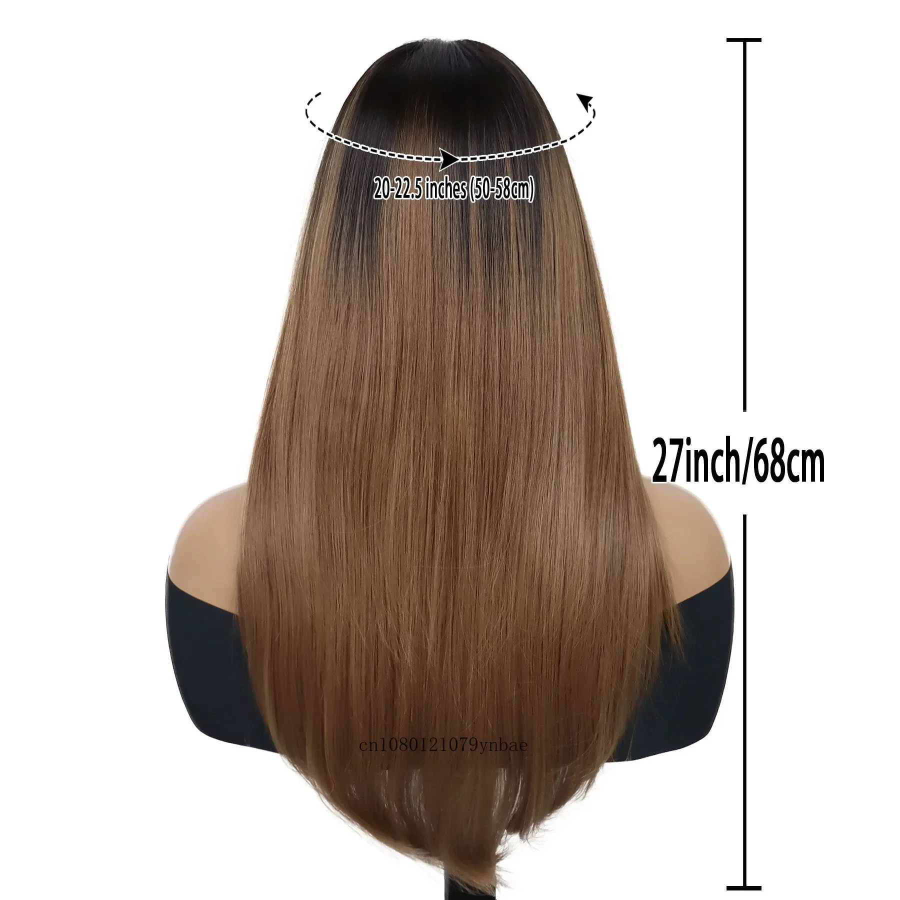 Synthetic Women's Fashion Super Long Straight Wigs 27 Inch Charming Ombre Brown Wig for Girls Daily Costume Party Drag Queen Wig image 6