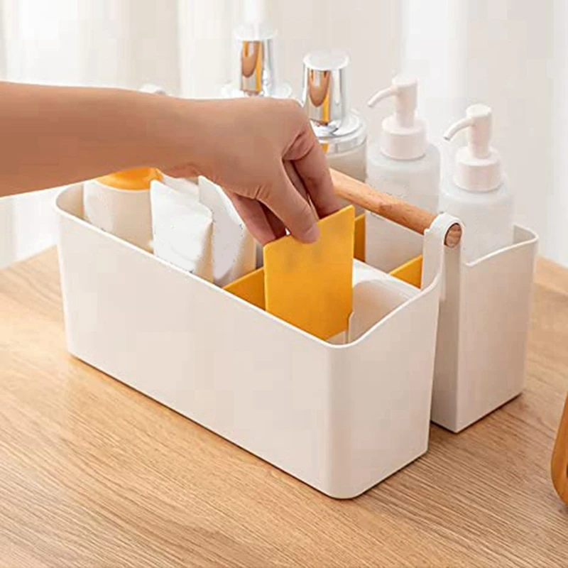 ハンドル付きポータブルプラスチック収納オーガナイザー、調整可能な仕切り、アート用品、工芸品