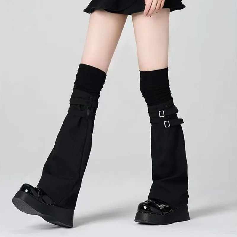 Knee Over Leg Cover Personalized Thigh Socks Leather Buckle Leg Socks Harajuku Leg Warmers Thigh Bands Y2k Accessories