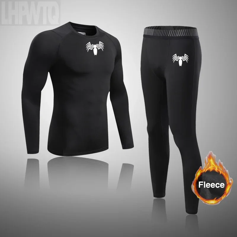 High-Quality Winter Men Ski Thermal Underwear Outdoor Sports Function Training Cycling Underwear Fleece Warm Men Long Johns