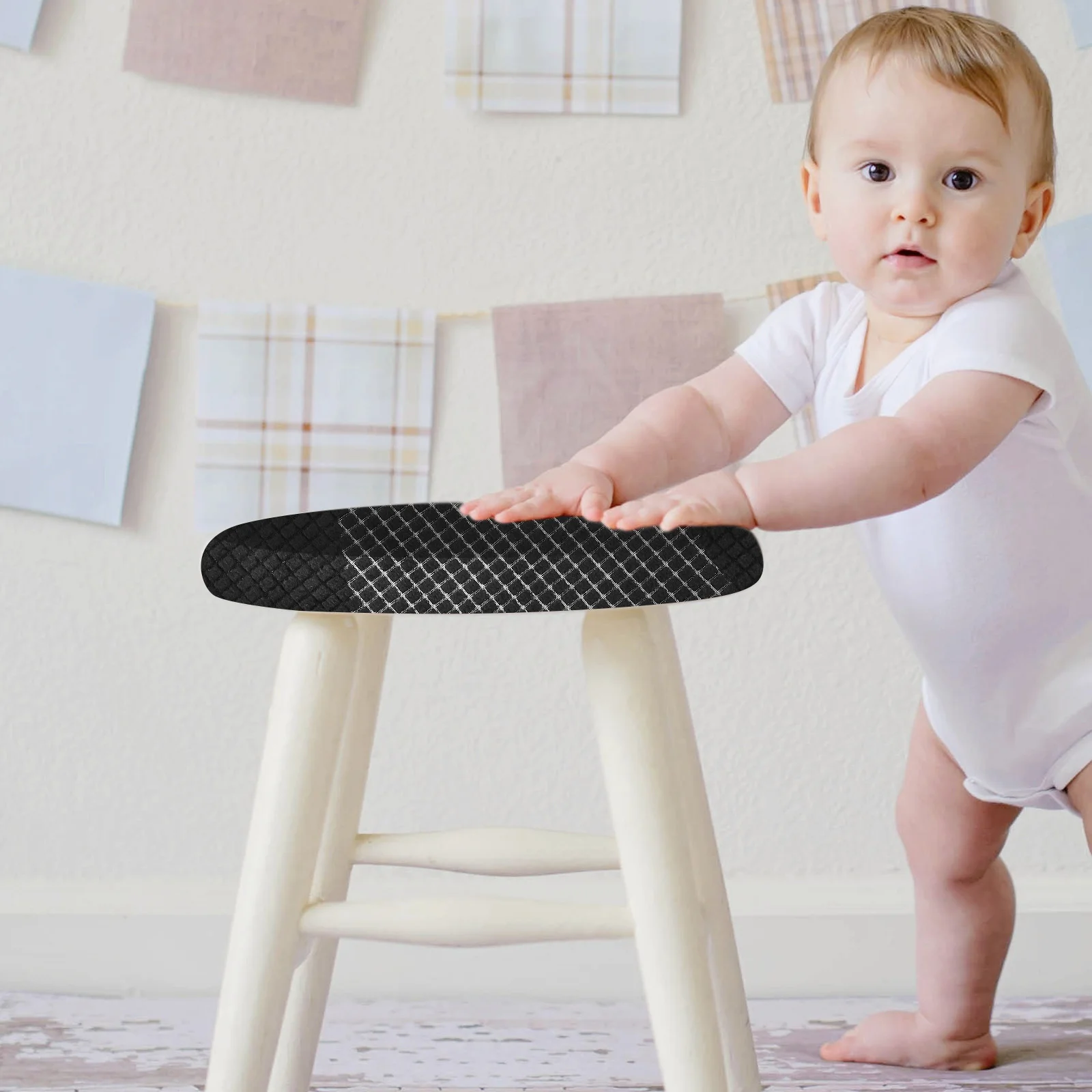 

2Pcs High Quality Polyester Round Stool Cover Comfortable Touch Elegant Dining Room Chair Protector Simple Chair Covers