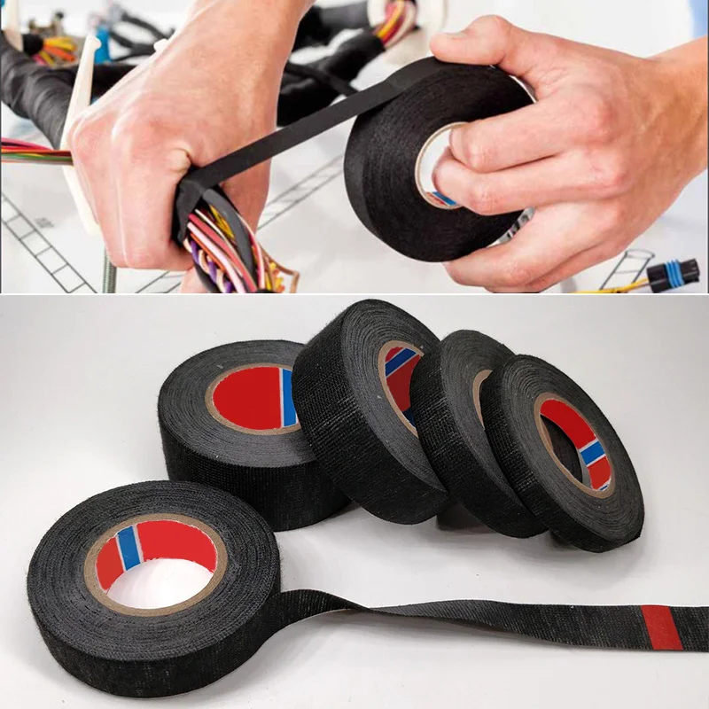 Isolierband, hitzebeständiges, selbstklebendes Gewebeband für Kabel, Autokabelbaum, Kabelbaum, Breite 9/15/32 mm, für Hotel/Restaurant/Büro
