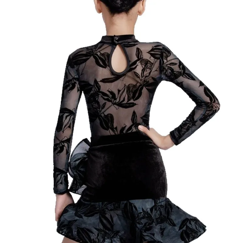 Strój do tańca latynoamerykańskiego dla dziewcząt, jesienno-zimowy, nowy, w stylu zagranicznym, profesjonalny strój taneczny dla dzieci, popularny w internecie.